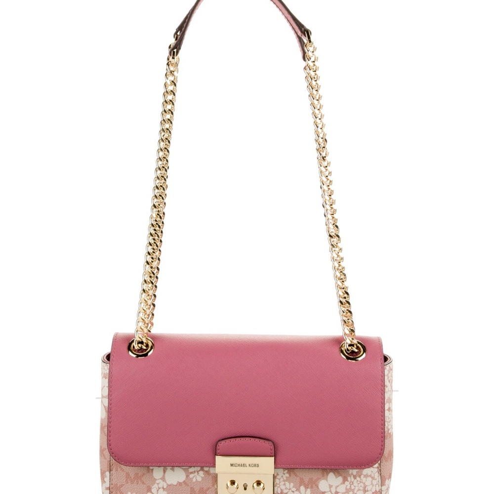 Michael Kors Pink Shoulder Bag with Gold Chain